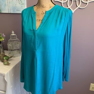 High Low Teal Blouse Size M